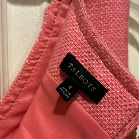 Talbots Coral Woven Textured Midi Sheath Dress Sleeveless Spring Womans Size 4 - Picture 3 of 14
